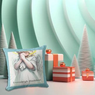 Praying Little Girl Angel Cushion