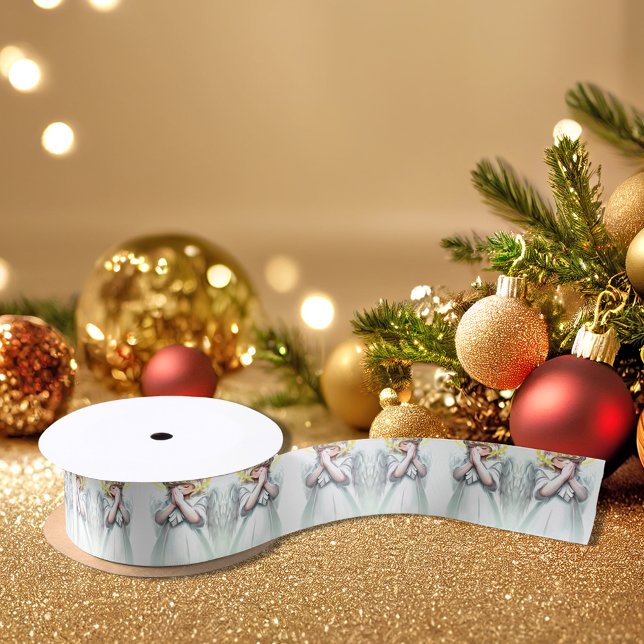 Praying Little Girl Angel pattern Satin Ribbon (Creator Uploaded)