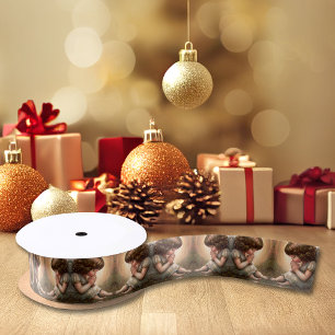 Praying Little Girl Angel Radiant Light Halo Satin Ribbon