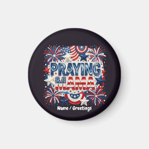 Praying Mama Patriotic Art Print Red, White, Blue Magnet