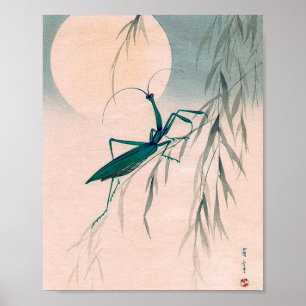 Praying Mantis and the Moon, Watanabe Seitei Poster