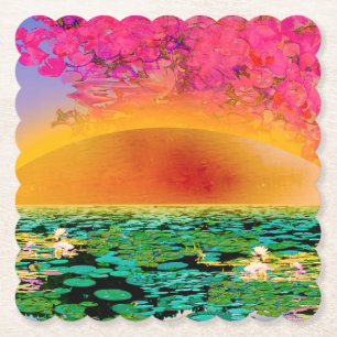 PRAYING MANTIS AT SUNSET PAPER COASTER
