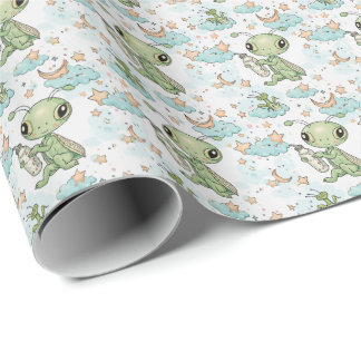 Praying Mantis Baby Pastel Watercolor Pattern  Wrapping Paper