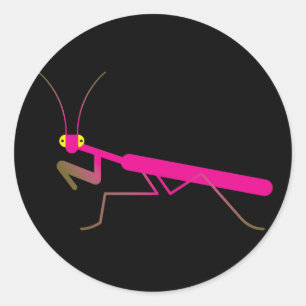 Praying mantis classic round sticker