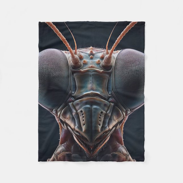 Praying Mantis Close up Macro Fleece Blanket (Front)