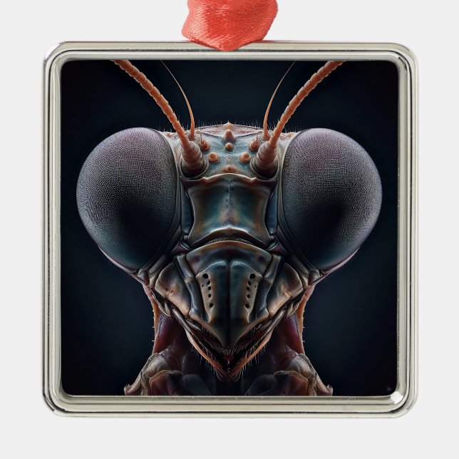 Praying Mantis Close up Macro Metal Ornament (Front)