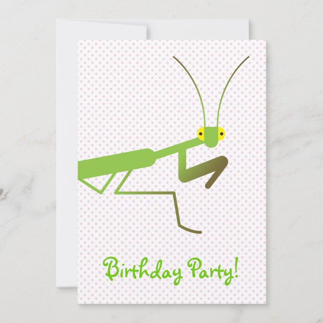 Praying mantis invitation (Front)