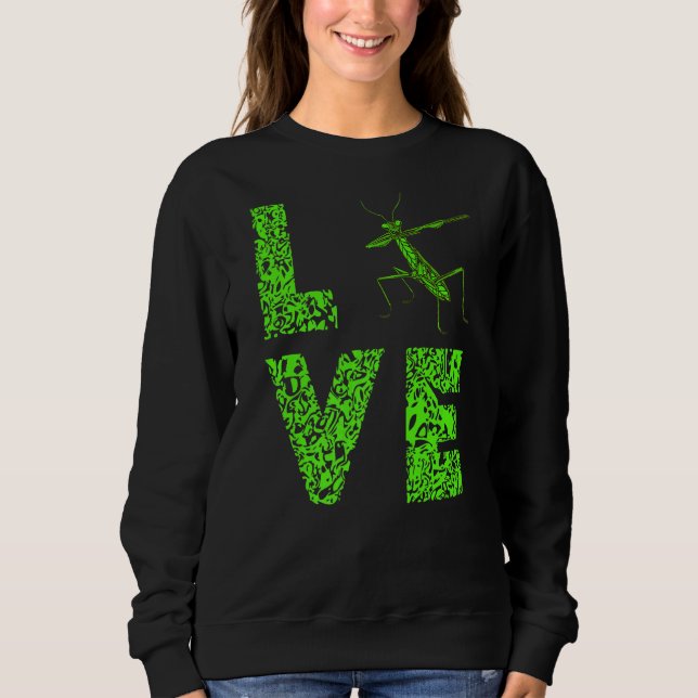 Praying Mantis Love Leopard Green Insect  Bug Sweatshirt (Front)