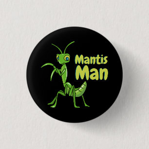 Praying Mantis Man Green Garden Insect 3 Cm Round Badge