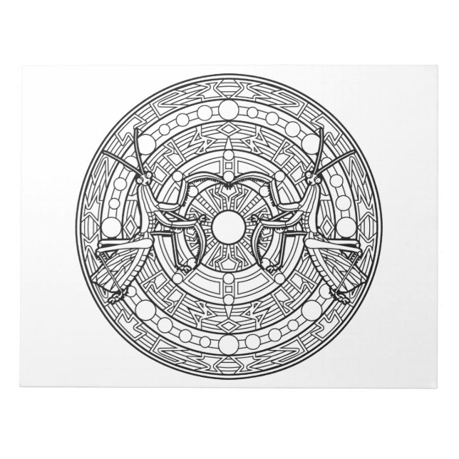 Praying Mantis Mandala Colouring Book Pad (Front)