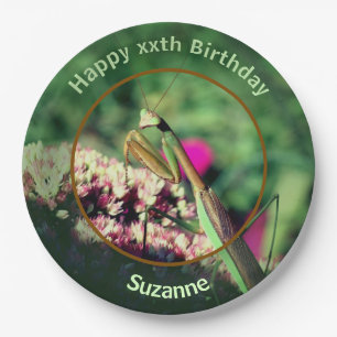 Praying Mantis Nature Personalized Birthday Party Paper Plate