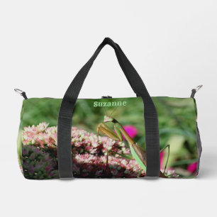 Praying Mantis On Sedum Flower Personalised Duffle Bag