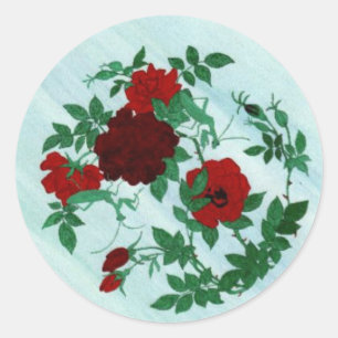 Praying Mantis & Red Roses Sticker