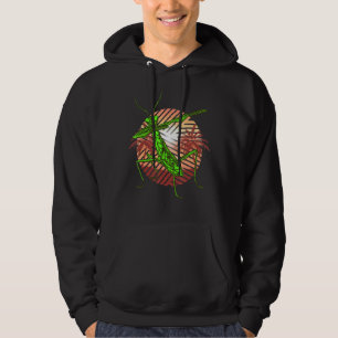 Praying Mantis Retro Modern Green Insect Bug Hoodie