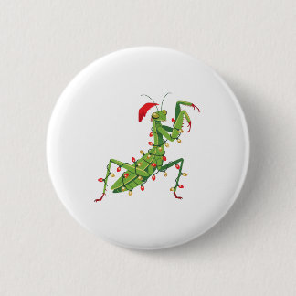 Praying Mantis Santa Hat Bug Collector Holiday 6 Cm Round Badge