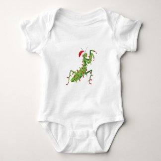 Praying Mantis Santa Hat Bug Collector Holiday Baby Bodysuit