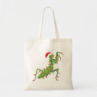Praying Mantis Santa Hat Bug Collector Holiday Tote Bag