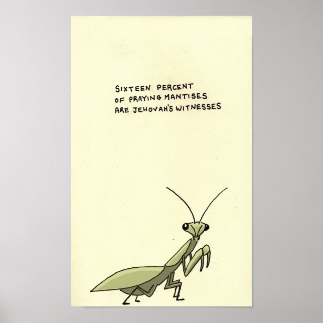praying mantis trivia poster (Front)