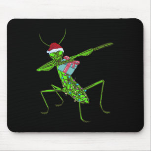 Praying Mantis Xmas Santa Hat Christmas Insect Bug Mouse Pad