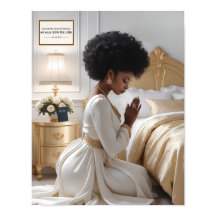 Praying Mother Classy Gold and White Print