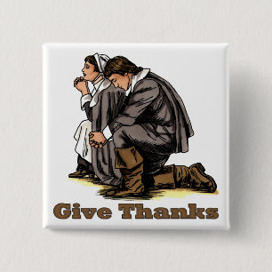 Praying Pilgrims 15 Cm Square Badge
