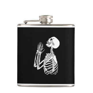 Praying Skeleton on a Flask