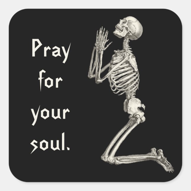 Praying Skeleton Sticker (Front)