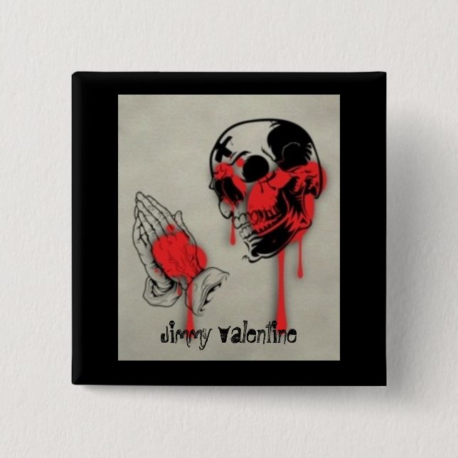 Praying Skull 15 Cm Square Badge (Front)