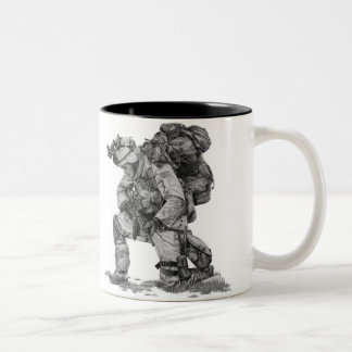 Praying Soldier Two-Tone Coffee Mug