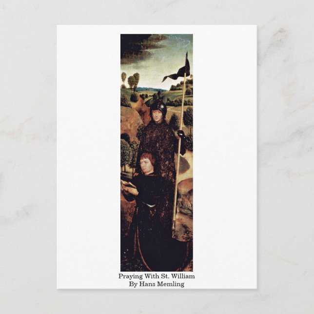 Praying With St. William By Hans Memling Postcard (Front)