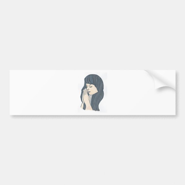 Praying woman bumper sticker (Front)