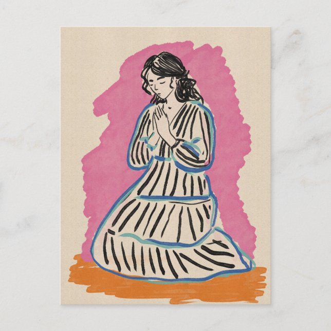 Praying Woman Postcard (Front)