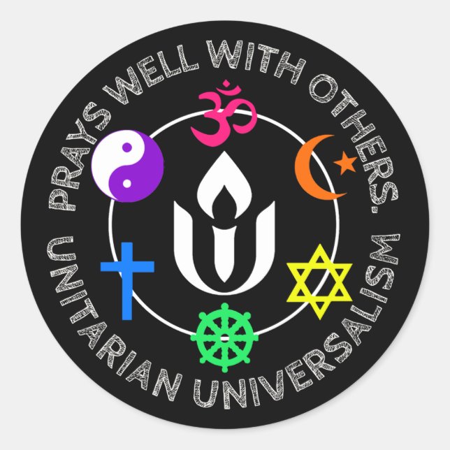 Prays well with others Unitarian Universalism Classic Round Sticker (Front)