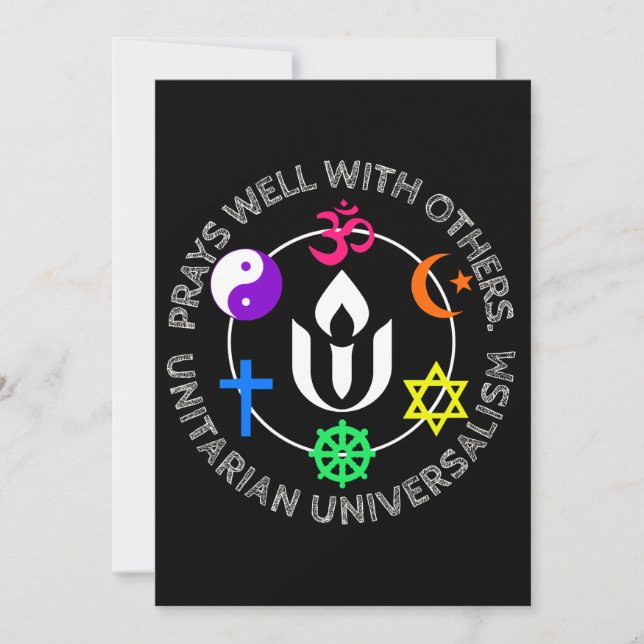 Prays well with others Unitarian Universalism Holiday Card (Front)