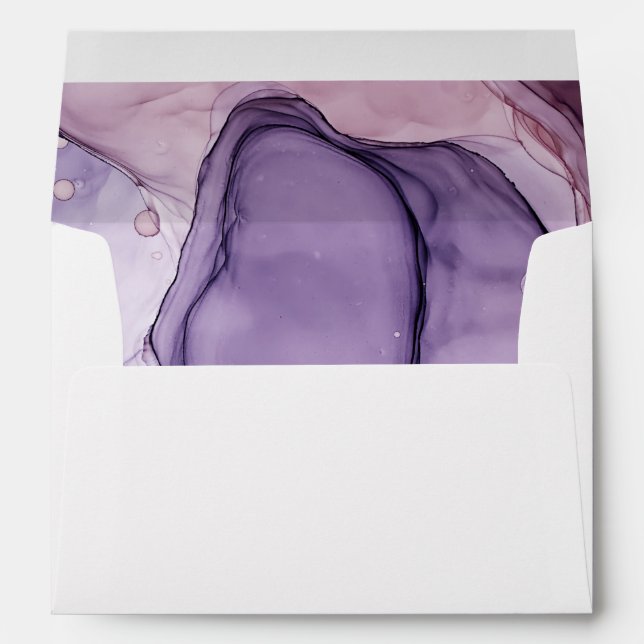 Pre-Addressed Abstract Ink Rose Plum  Envelope (Back (Bottom))