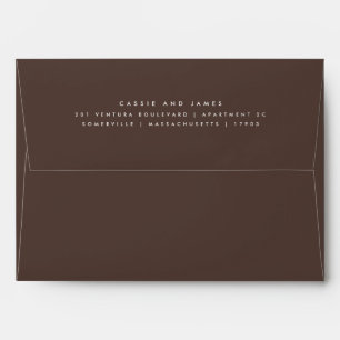 Pre Addressed Burgundy Return Address Wedding Envelope
