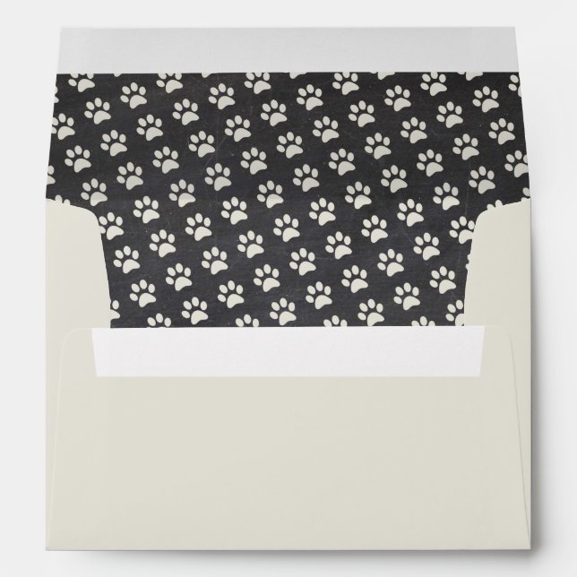 Pre-addressed Dog Cat Animal Paw Print Chalkboard Envelope (Back (Bottom))