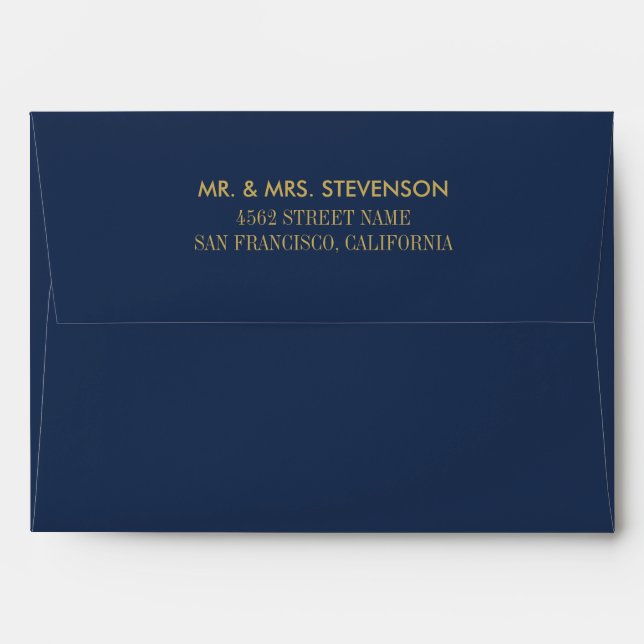 Pre-addressed Gold and Blue Envelope (Back (Top Flap))
