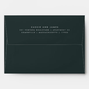 Pre Addressed Navy Blue Return Address Wedding Envelope