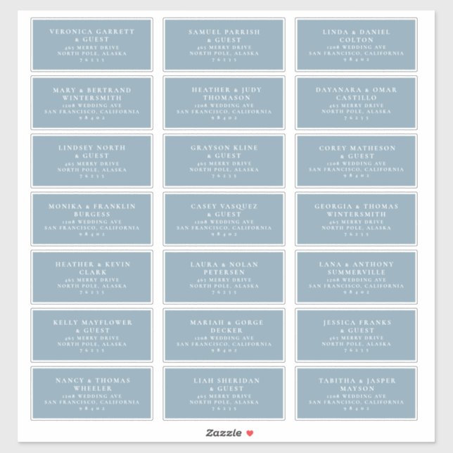 Pre-addressed Wedding Guest Mailing Label Stickers (Sheet)