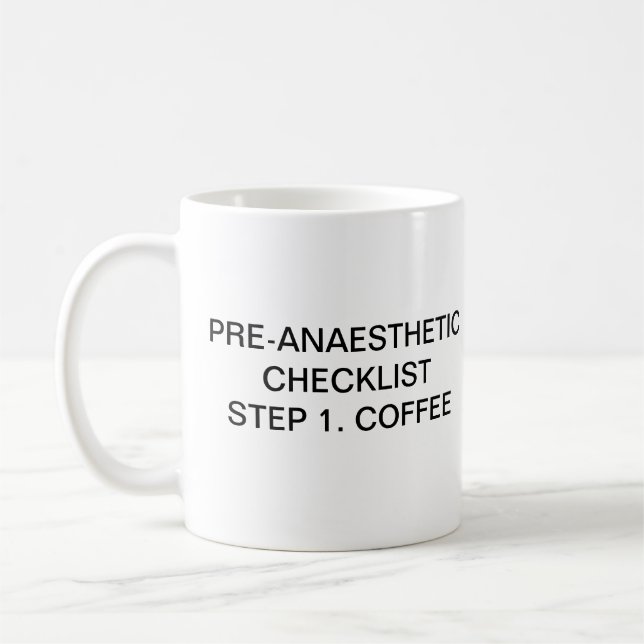 PRE-ANAESTHETIC CHECKLIST STEP 1 COFFEE MUG (Left)