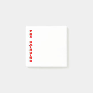 Pre Calculus Post-it Notes