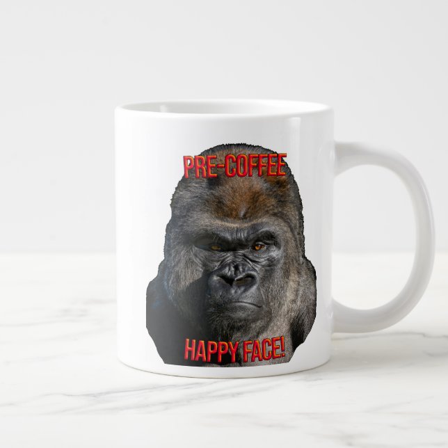 Pre-Coffee Happy Face! Large Coffee Mug (Right)