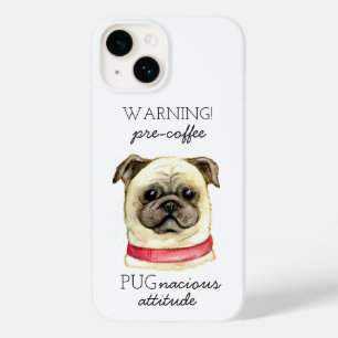 Pre Coffee Pugnacious Attitude with Pug  Case-Mate iPhone 14 Case