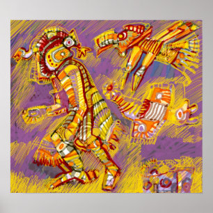 Pre-Columbian God of the Birds Poster