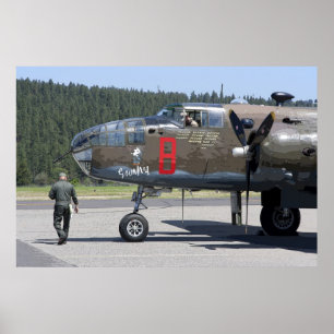 PRE-FLIGHT CHECK on MITCHELL B-25 BOMBER Poster