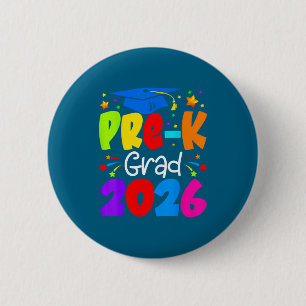 Pre Grad 2026 Preschool Graduation Graphic Art 6 Cm Round Badge