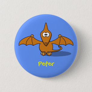Pre-historc pterodactyl 6 cm round badge