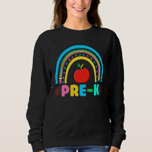 Pre K Apple With Back To School Element Rainbow Sweatshirt
