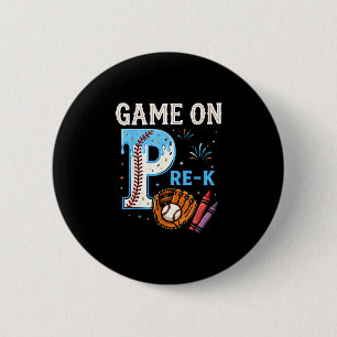 Pre-k back to school baseball drip ice cream game 6 cm round badge